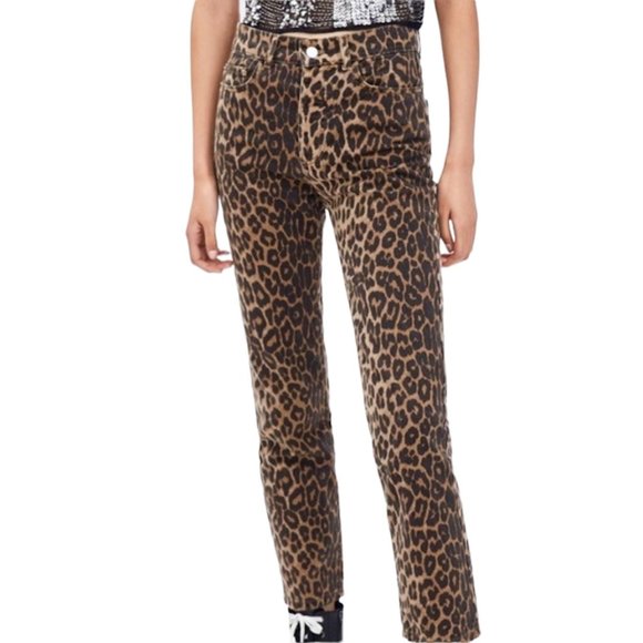 Zara | Jeans | Zara Animal Print Skinny Jeans Tan Black Leopard Size 8 |  Poshmark